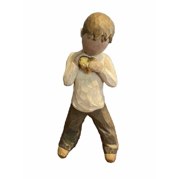 2004 Demdaco Willow Tree "HEART OF GOLD" Boy Figurine by Artist Susan Lordi - Picture 1 of 5